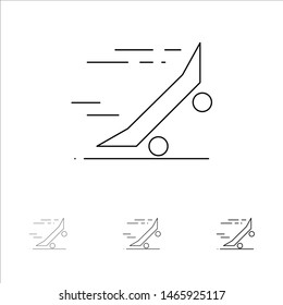 Fast, Ride, Riding, Skateboard, Skateboard Bold and thin black line icon set. Vector Icon Template background
