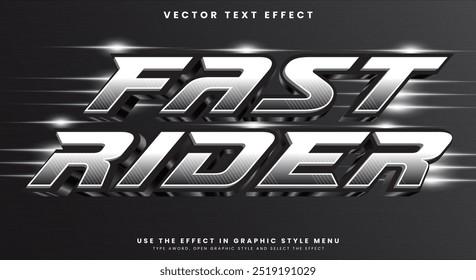 Modelo de efeito de texto editável Fast Rider com tema de estilo Racing