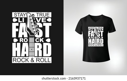 Fast Rock Hard Rock  roll t shirt design