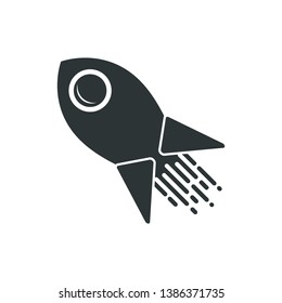 Fast rocket icon. Startup. Vector illustration.