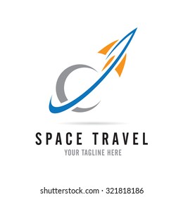 Fast rocket into space logo