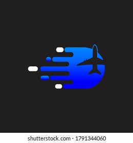 Fast rocket logo, concept launched spaceship startup new business emblem, future innovation technology study universe stock illustration
