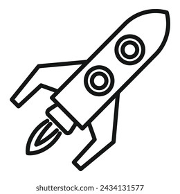 Fast rocket startup icon outline vector. Velocity work. Delivery race