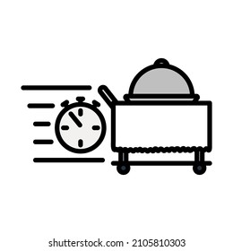 Fast Room Service Icon. Editable Bold Outline With Color Fill Design. Vector Illustration.