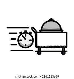 Fast Room Service Icon. Editable Bold Outline With Color Fill Design. Vector Illustration.