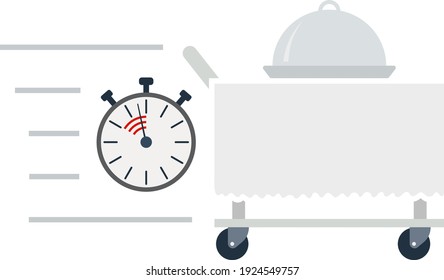 Fast Room Service Icon. Flat Color Design. Vector Illustration.