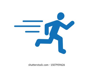 Fast Run Blue Icon vector