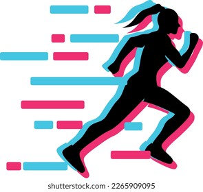 Fast run flat icon for graphic resources
