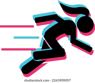 Fast run flat icon for graphic resources
