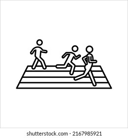 Fast Run Icon. Running Track Field Icon. Vector Illustration On White Background