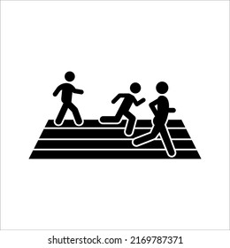 Fast Run Icon. Running Track Field Icon. Vector Illustration On White Background