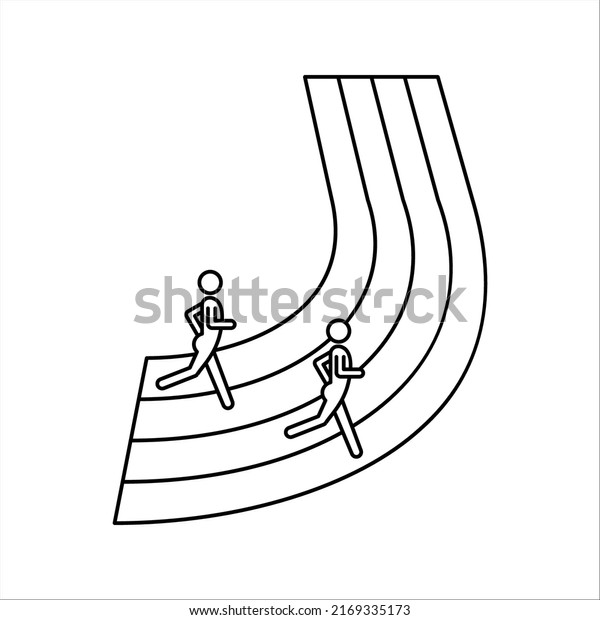 fast run icon. Running track field icon.\
vector illustration on white\
background