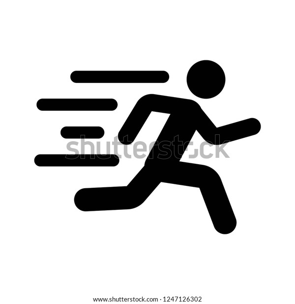 fast\
run icon, running icon vector on white\
background
