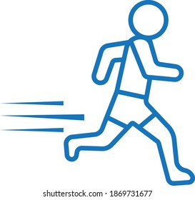 Fast Run Icon Vector Isolate Blue Stock Vector (royalty Free 