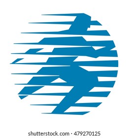 Fast run man circle abstract
