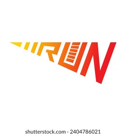 fast run word. orange-red run concept. run logo