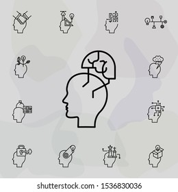 Fast, runner, brain icon. Universal set of creative thinking for website design and development, app development