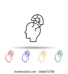 Fast, runner, brain multi color style icon. Simple thin line, outline vector of creative thinking icons for ui and ux, website or mobile application
