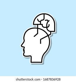 Fast, runner, brain sticker icon. Simple thin line, outline vector of Creative thinking icons for ui and ux, website or mobile application