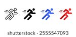 Fast runner flat icon. Jogging sport sign. Athlete symbol. Marathon speed competition pictogram. Human race illustration.