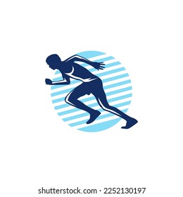 fast runner vector logo design