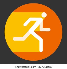 Fast running icon, vector illustration
