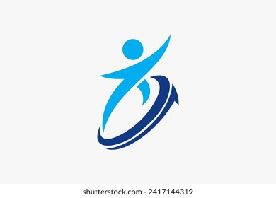 Fast Running Man abstract Logo design vector. Usable for Modern Logo that Related with Delivery, Sport, Fitness, run, fast, health, winner, champion, athletic, race, sprint, gym, etc. Flat Vector Logo
