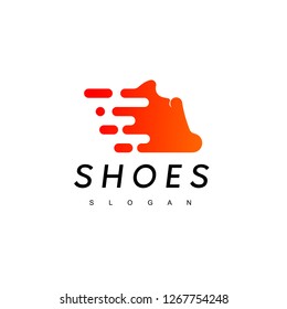 Fast Running man Shoes Logo Design Inspiration