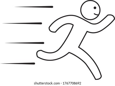 Fast running man vector icon 