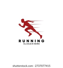 Fast Running and Marathon Logo Design Vector
