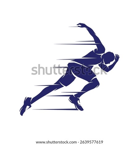 Fast Running and Marathon Logo Design Vector