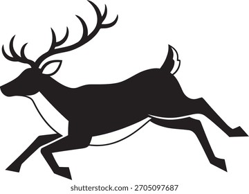 Vector de silueta Stag de carrera rápida para la transición de Nuevo año y el diseño dinámico de velocidad de Festiva