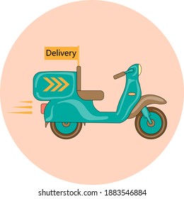 
Fast and safe delivery, moped, ordering pizza, delivery by moped
