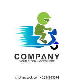 fast scooter logo, delivery service vector