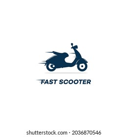 Diseño de logotipo de Scooter rápido moderno, silueta de plantilla de icono,