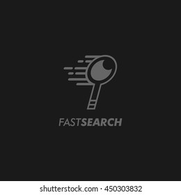 Fast Search Logo Design Template. Vector Illustration