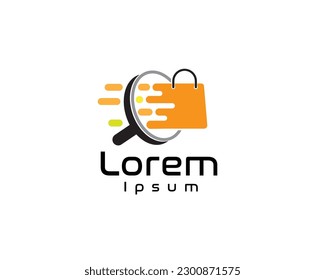 fast search stock shopping icon symbol logo design template illustration inspiration