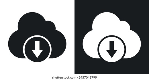 Fast and Secure Cloud Download Vector Icons for Tech Applications