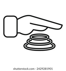 Fast security scan icon outline vector. Palm security. Smart privacy code