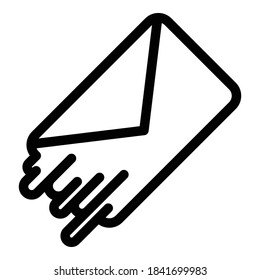 Icono de envío rápido de sobre. Símbolo de contorno rápido enviar icono de vector de sobre para diseño web aislado en fondo blanco