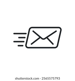 Fast send mail thin line icons. Perfect pixel on transparent background