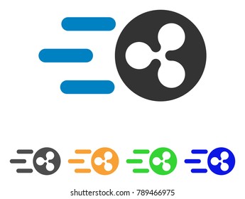 Fast Send Ripple icon. Vector illustration style is a flat iconic fast send ripple symbol with grey, yellow, green, blue color versions. Designed for web and software interfaces.