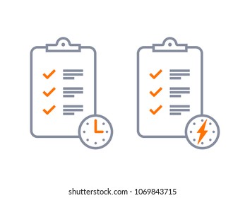 Fast Service Brief Solution Or Project Management Vector Icon Of Checklist Survey Or Opinion Poll