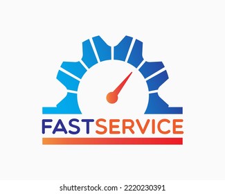 fast service logo design template. simple style logo. ideal for businesses that are concerned with speed, accuracy, service