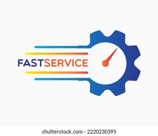 plantilla de diseño de logotipo de servicio rápido. logotipo de estilo sencillo. ideal para empresas que se ocupan de la velocidad, la precisión, el servicio