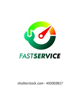 Fast Service Logo Design Template. Vector Illustration