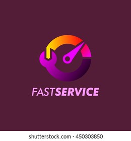 Fast Service Logo Design Template. Vector Illustration