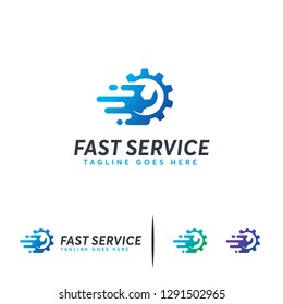 Fast Service logo designs, Fast Gear logo template vector