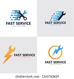 fast service logo set