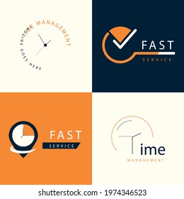Fast service logo set graphic illustration design vector logo brand.
